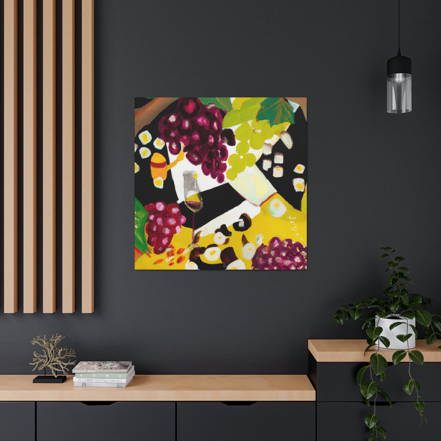 Cheese and Grapes Abstraction - Canvas