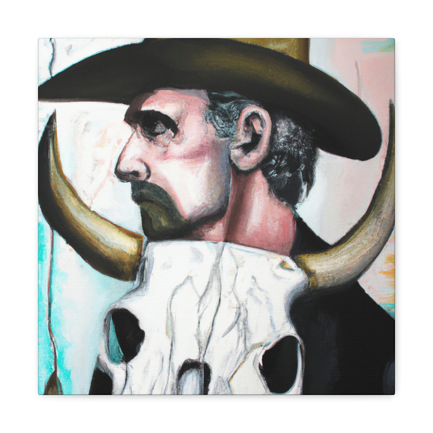 "Cow Skull Symphony" - Canvas