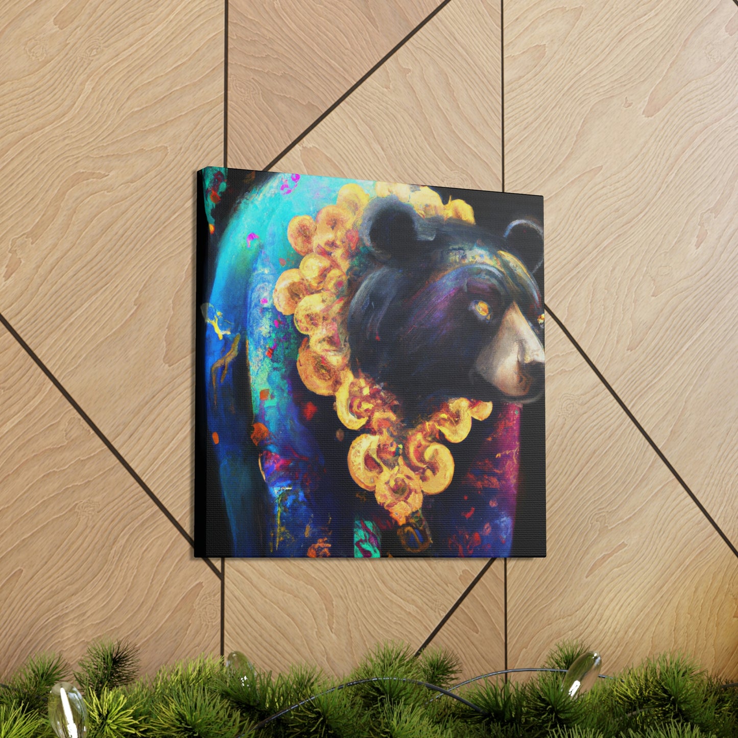 Asiatic Black Bear Gleaming - Canvas