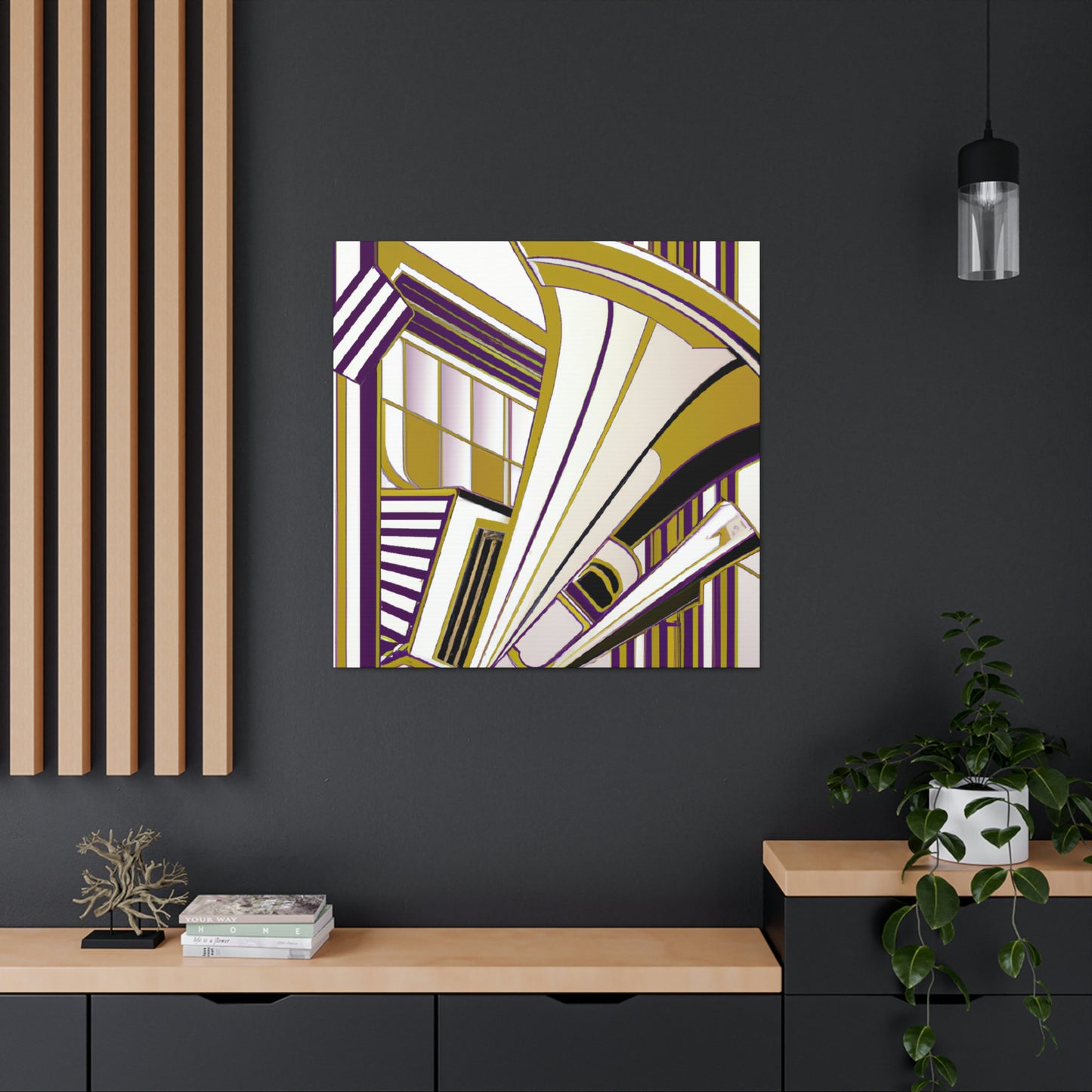 "Rising Deco Trumpet" - Canvas