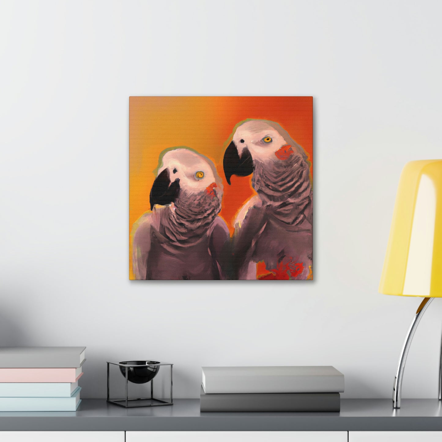 "African Greys Abound" - Canvas