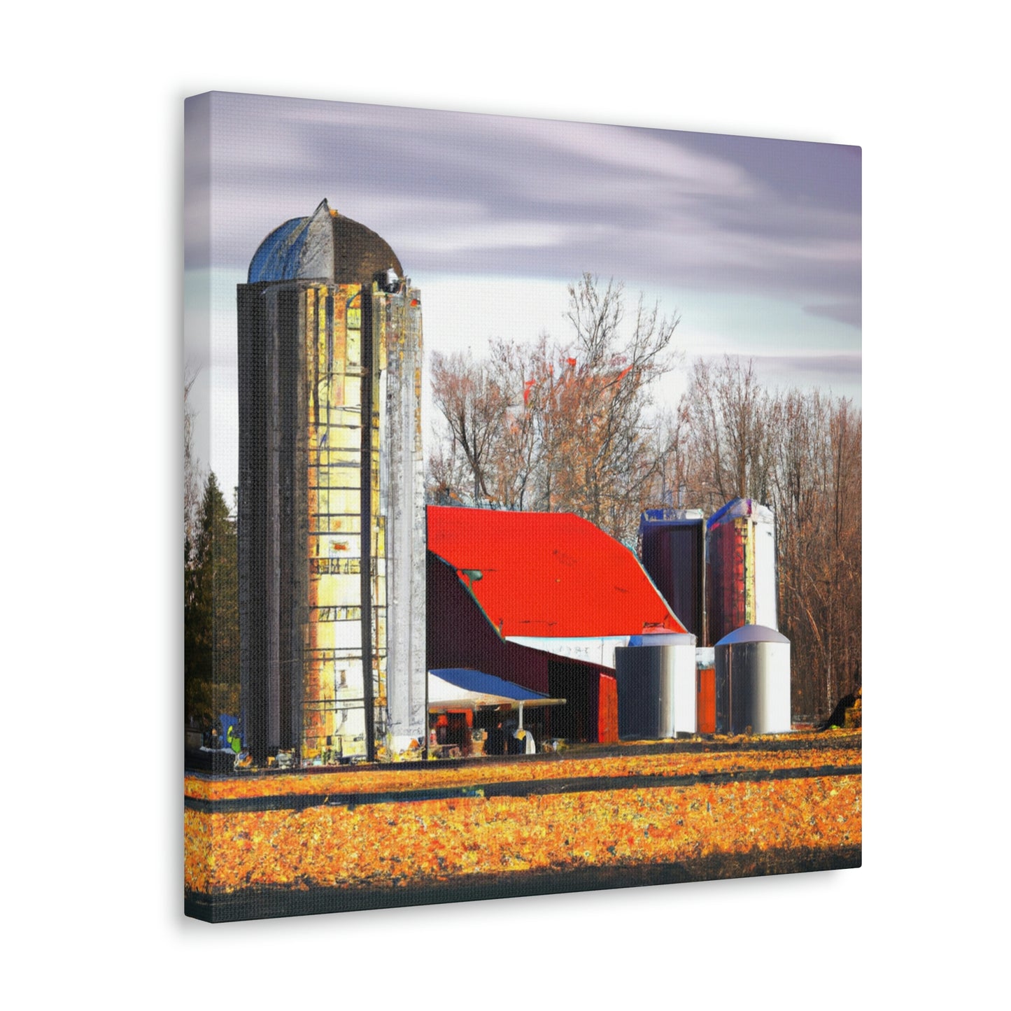 Silo at Sunset Sky - Canvas