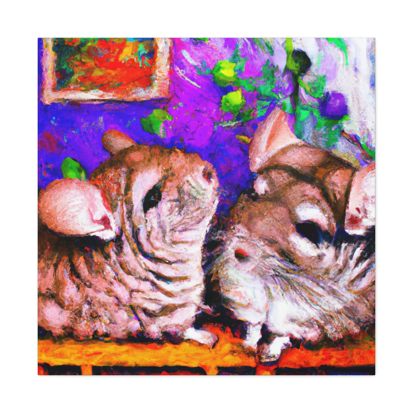 Chinchillas in Impressionism - Canvas