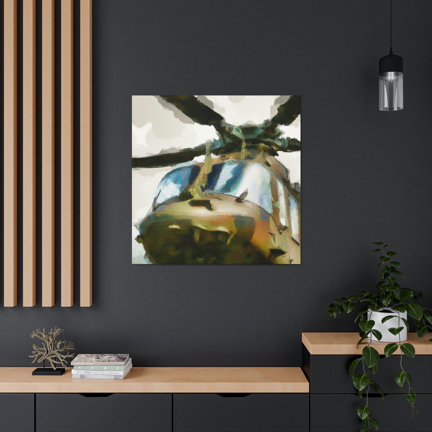 Helicopter in Flight - Canvas