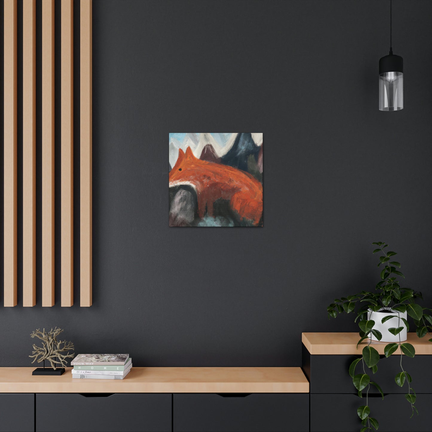 Fox in Moonlight Glow - Canvas