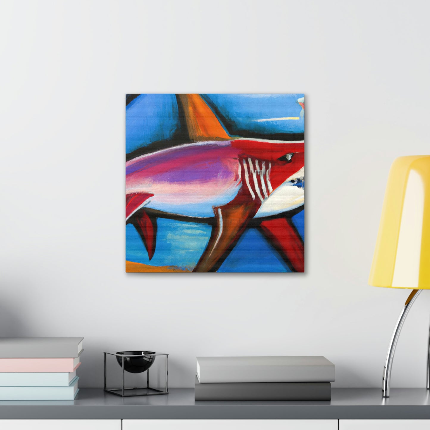 "Fearsome Shark Swimming" - Canvas