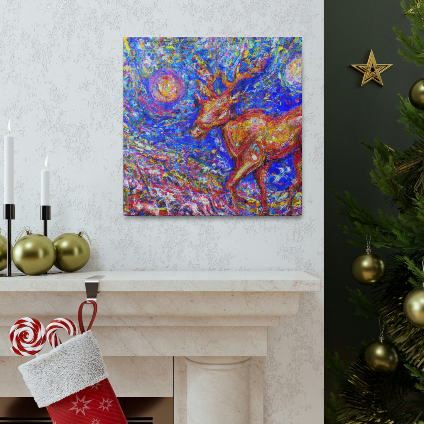 Reindeer in Expressionism - Canvas