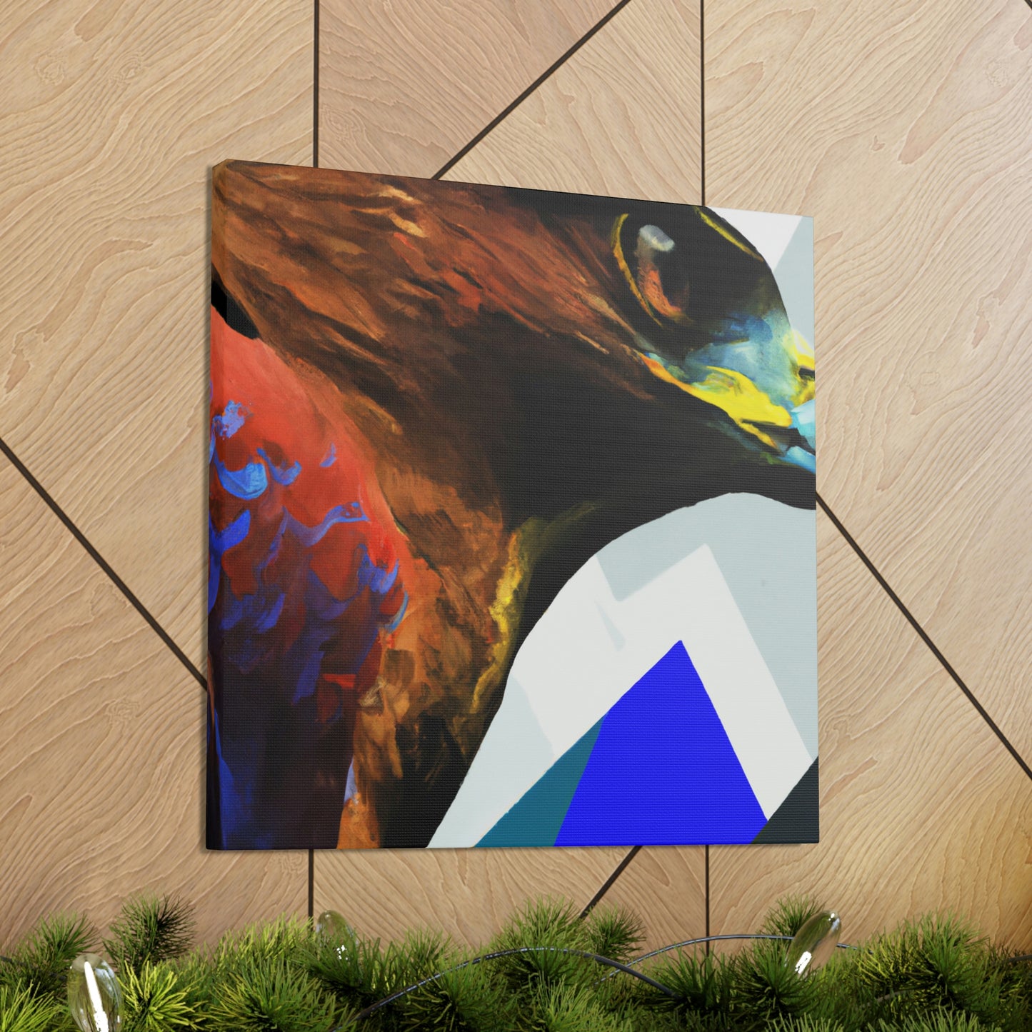 Hawk In Flight Mosaic - Canvas