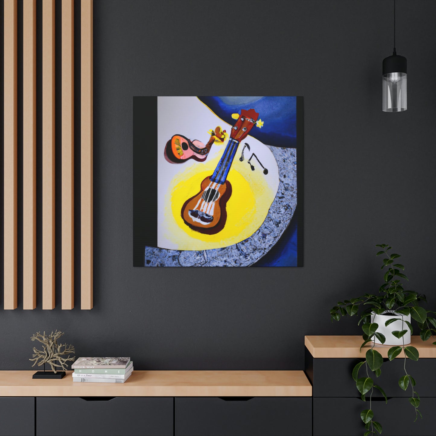 "Ukelele Unfolds Surrealism" - Canvas