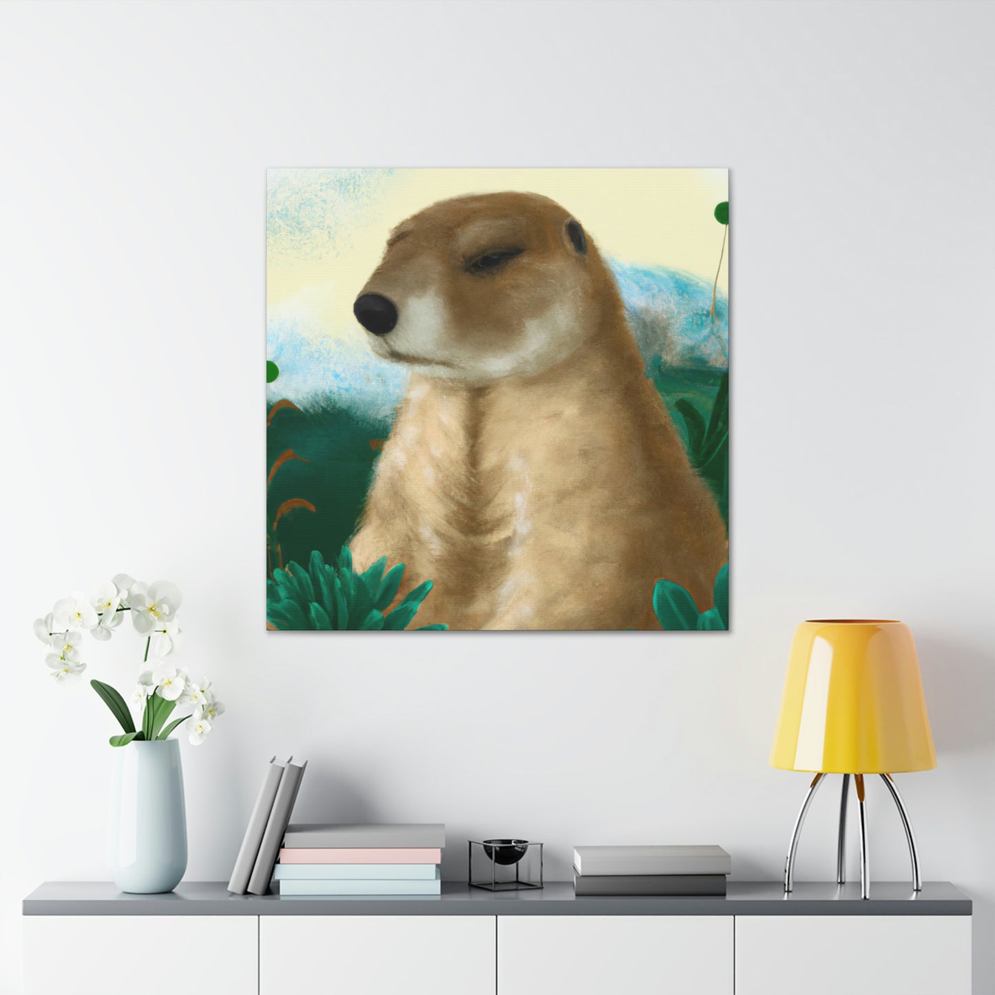 "Prairie Dog Art Deco" - Canvas