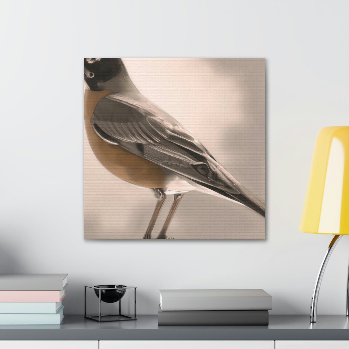 "Robins in Reflection Art" - Canvas