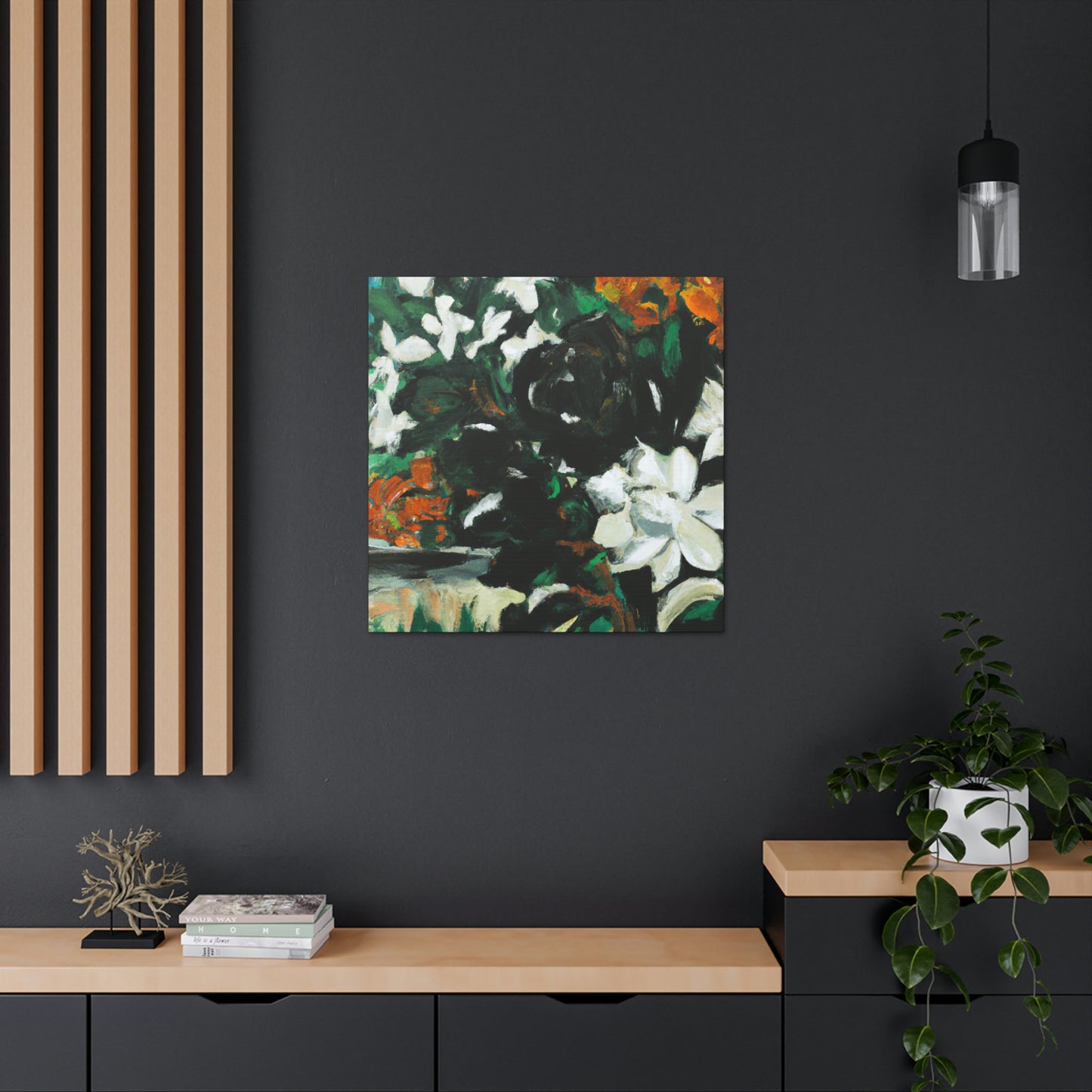 Gardenia's Expressionist Bloom - Canvas