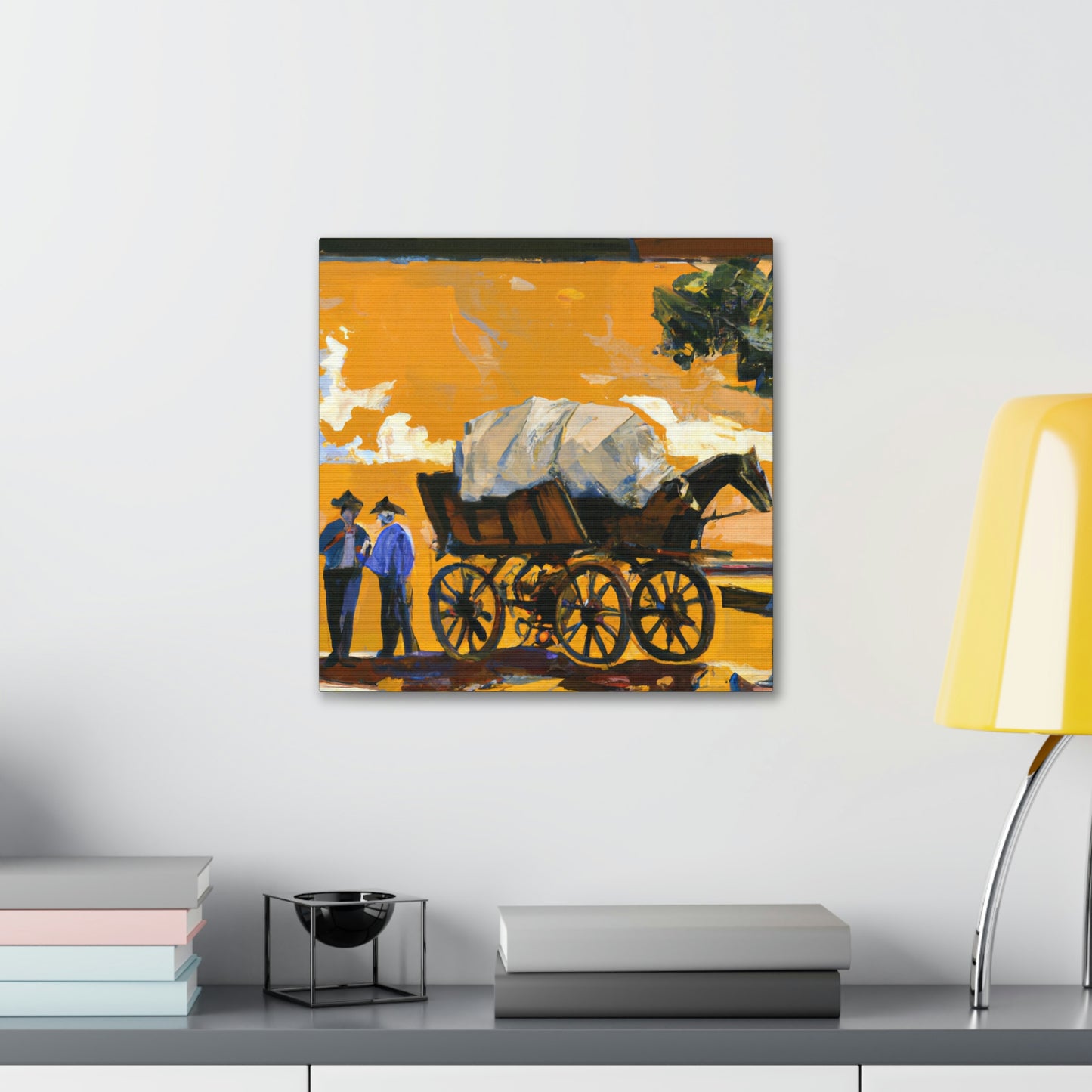 Wagon in Moonlight. - Canvas