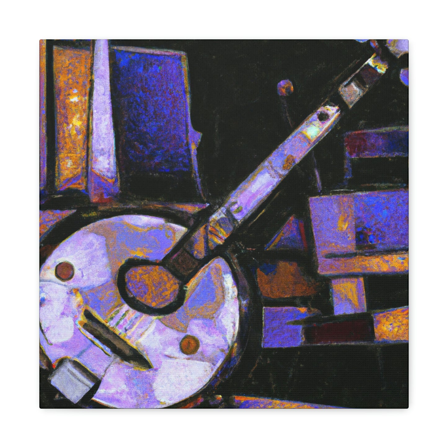 "Banjo in Blue Music" - Canvas