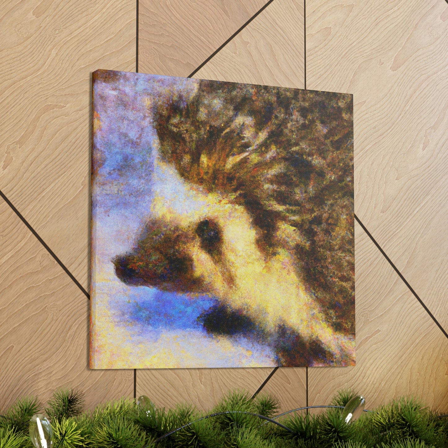 "Hedgehog among Flowers." - Canvas