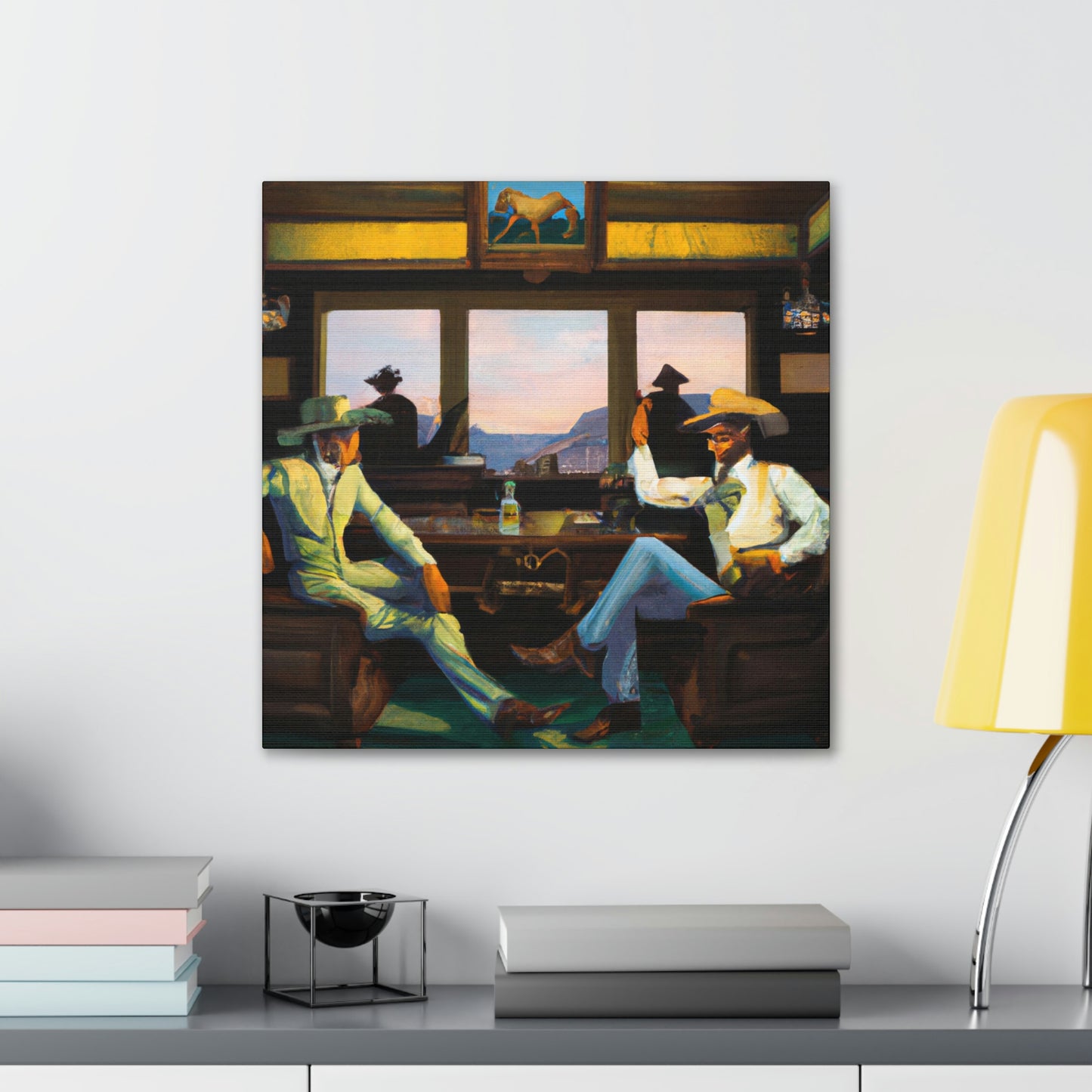 "Glamorous Saloon Scene" - Canvas