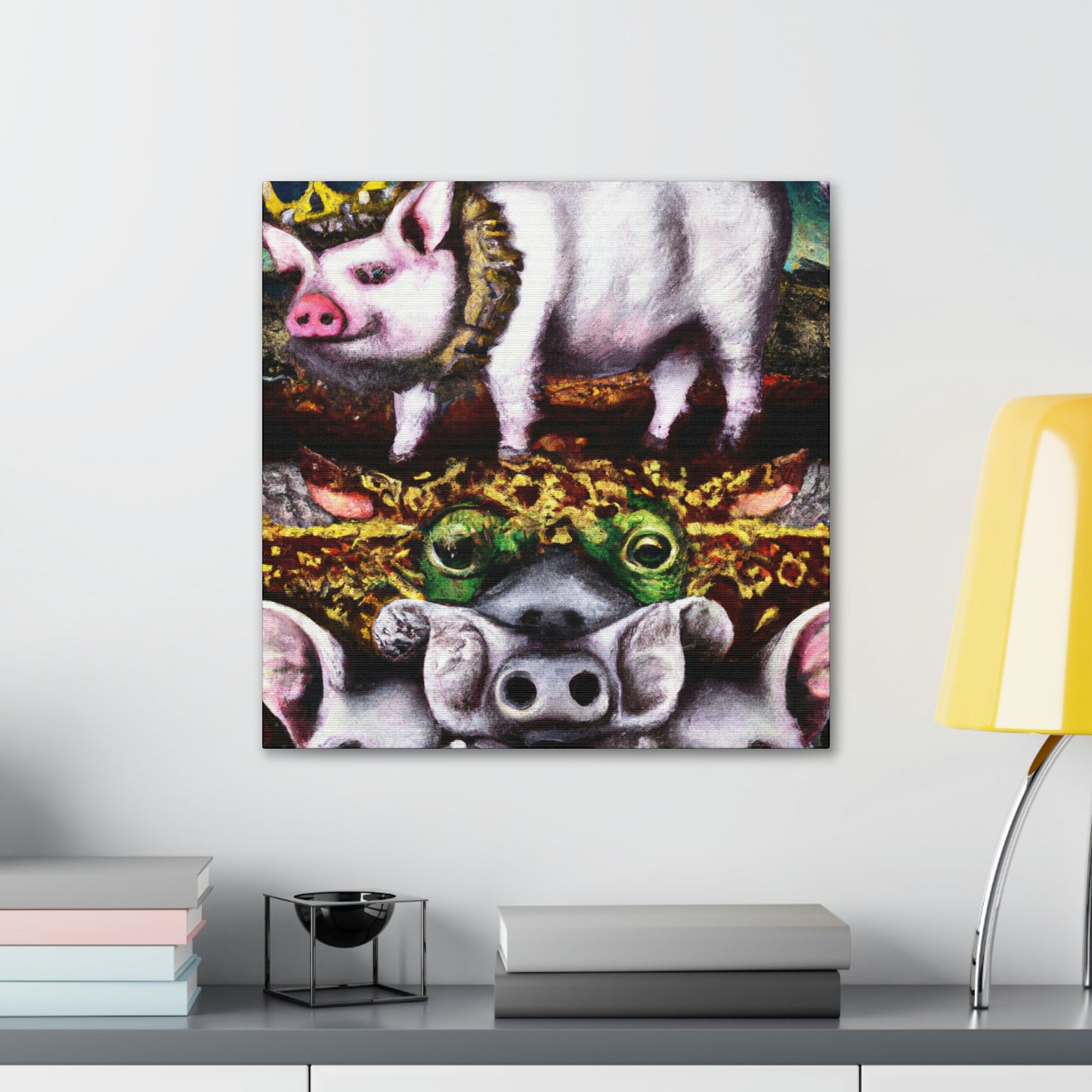 "Pigs in Baroque Style" - Canvas