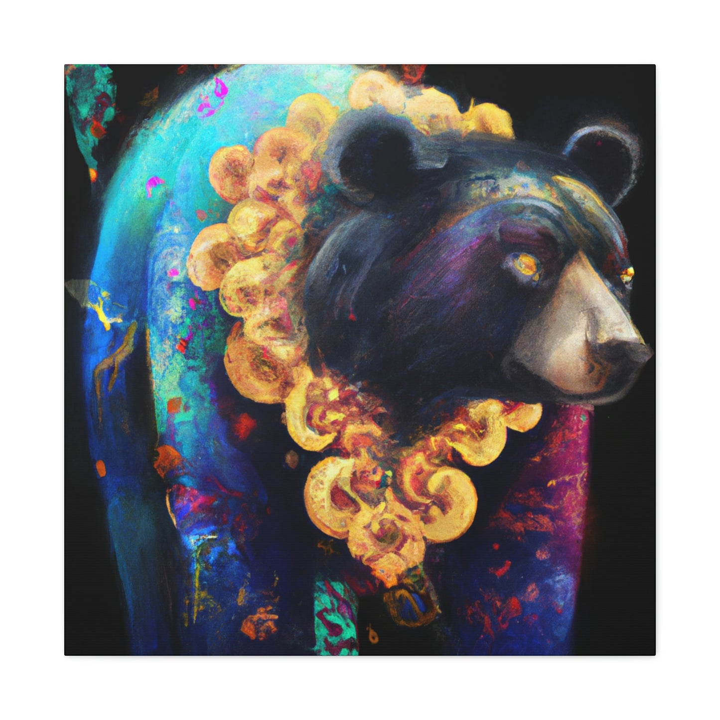 Asiatic Black Bear Gleaming - Canvas