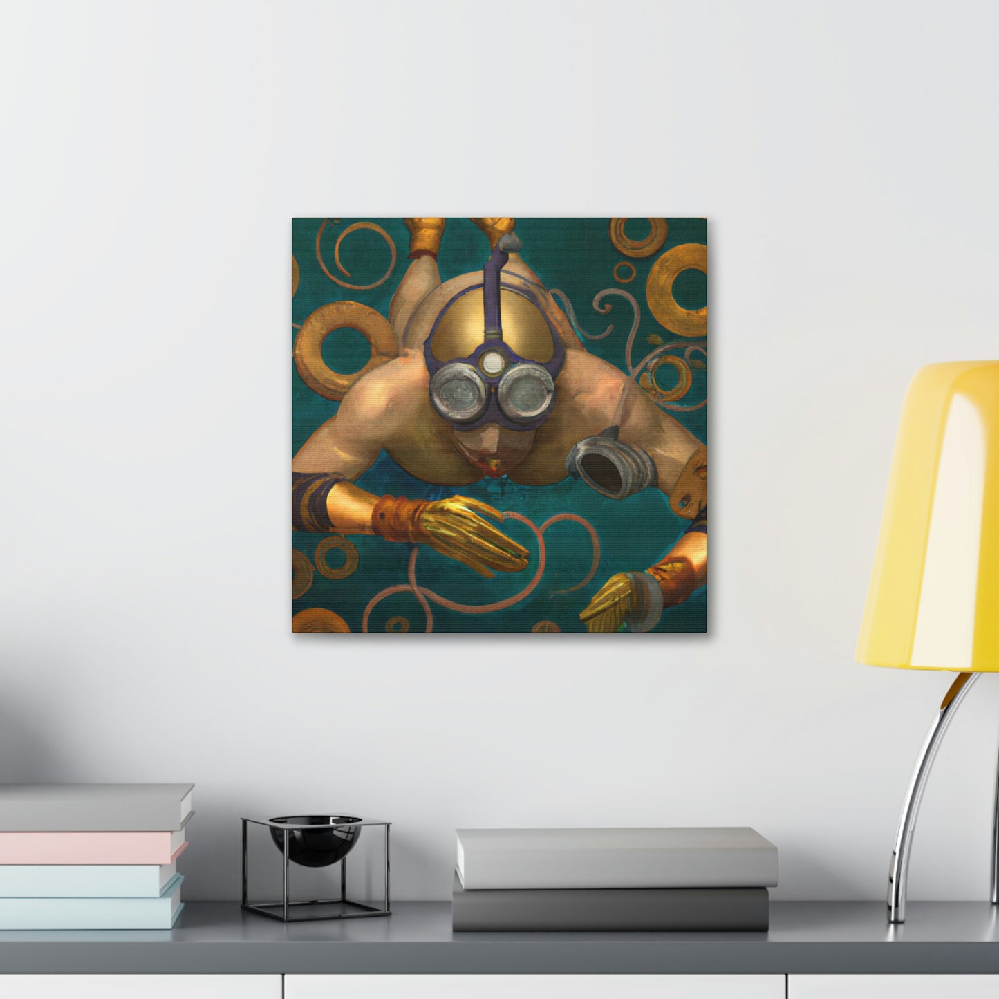 "Swimming in Steampunk Era" - Canvas