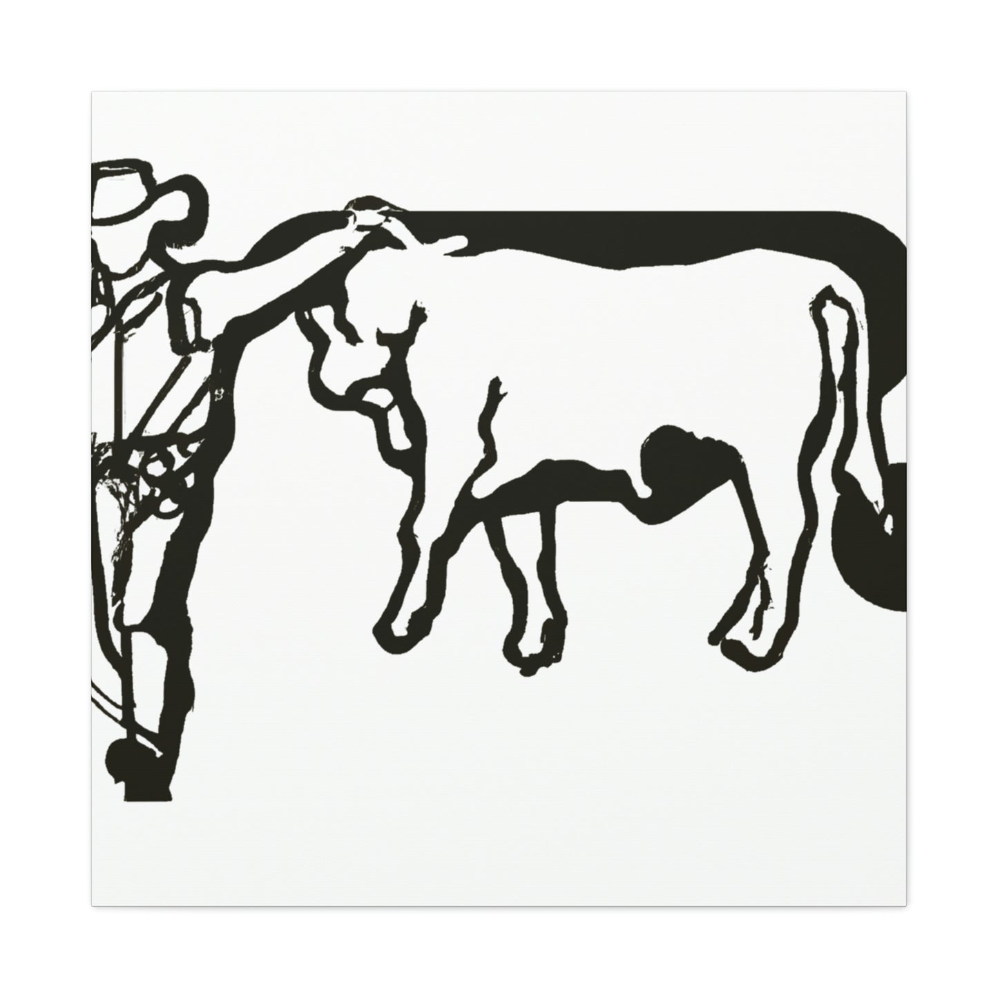 Branding Cattle Abstract - Canvas