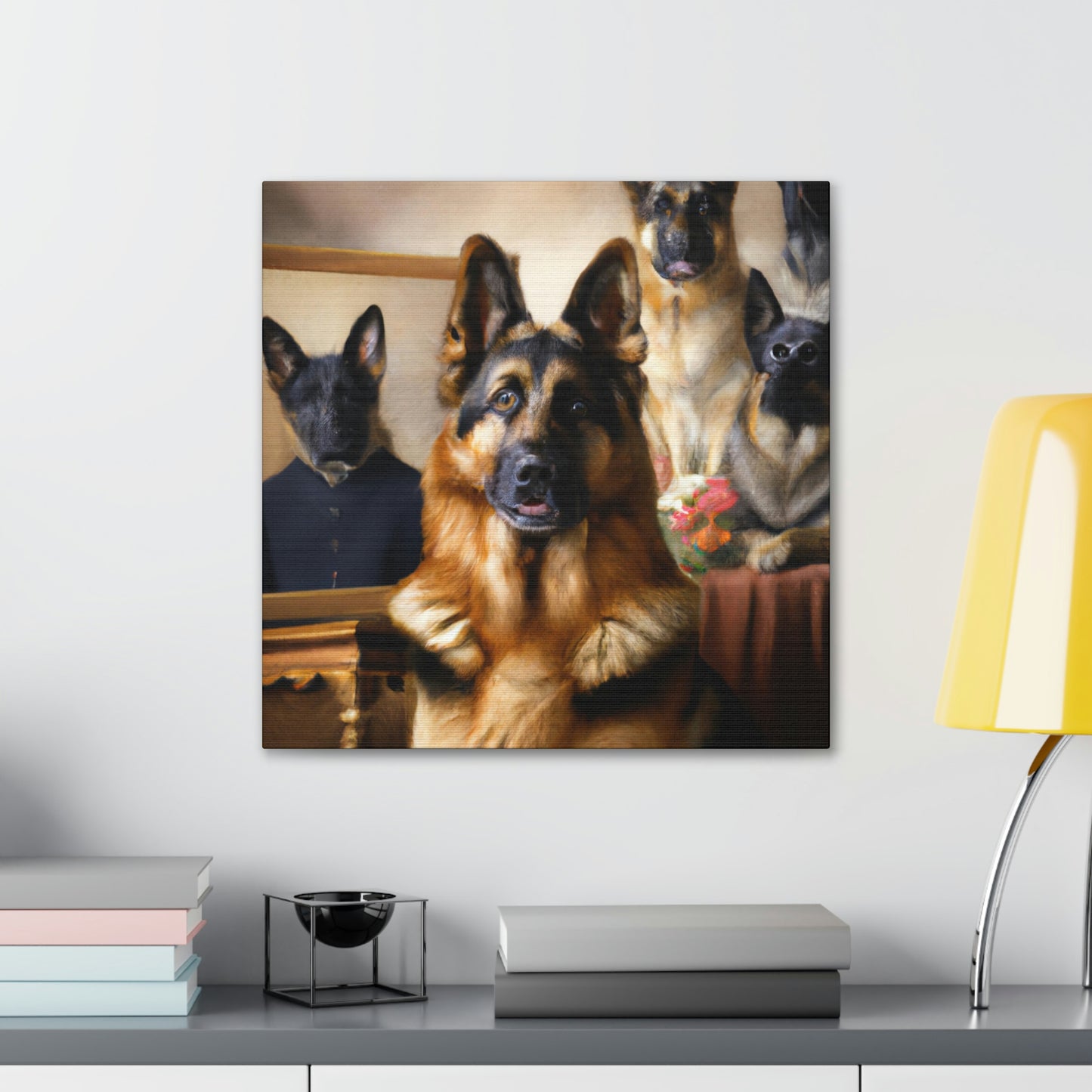 "German Shepherd Reflection" - Canvas