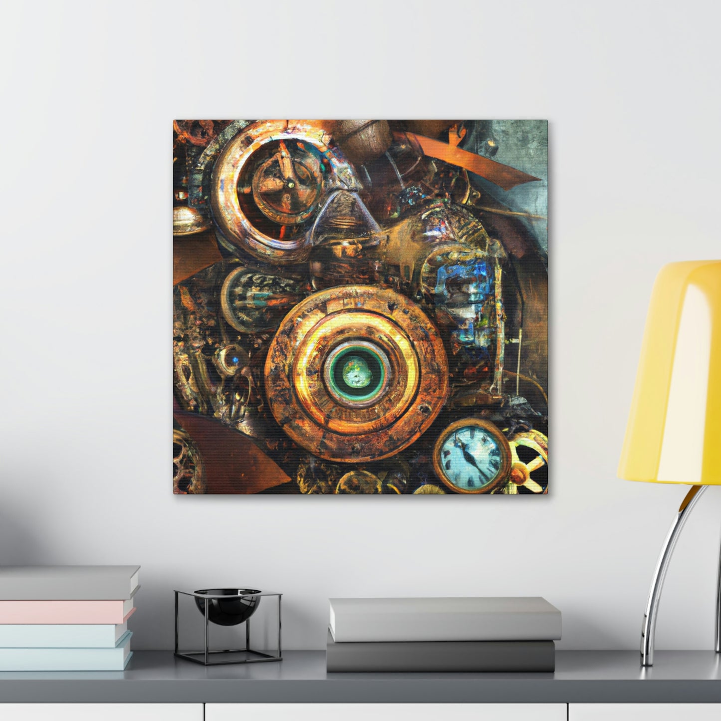 "Clockwork Obsidian Dream" - Canvas