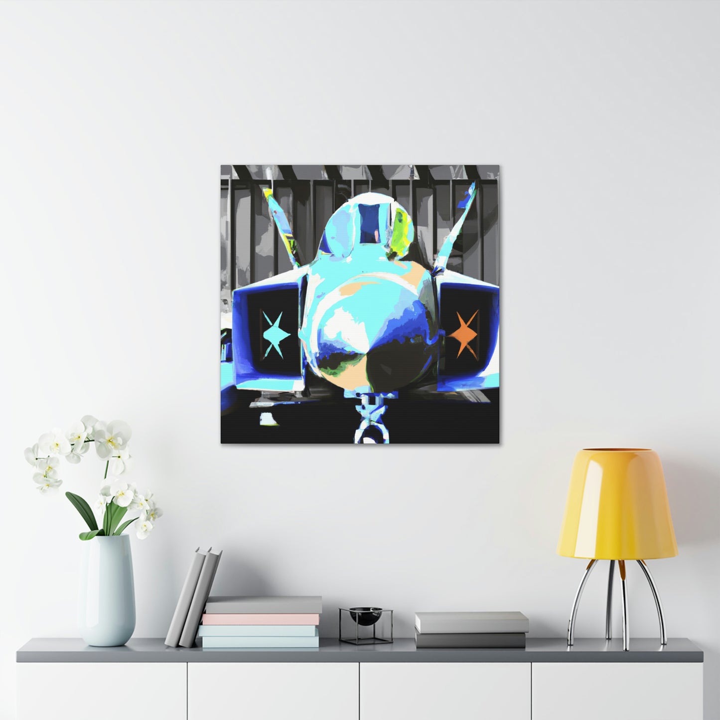 Fighter Jet Pop Art - Canvas