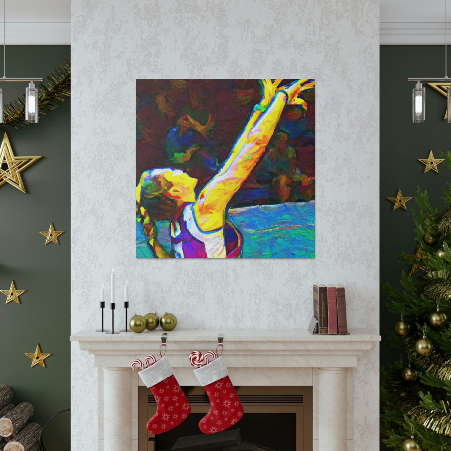 Volleyball in Colorful Motion - Canvas