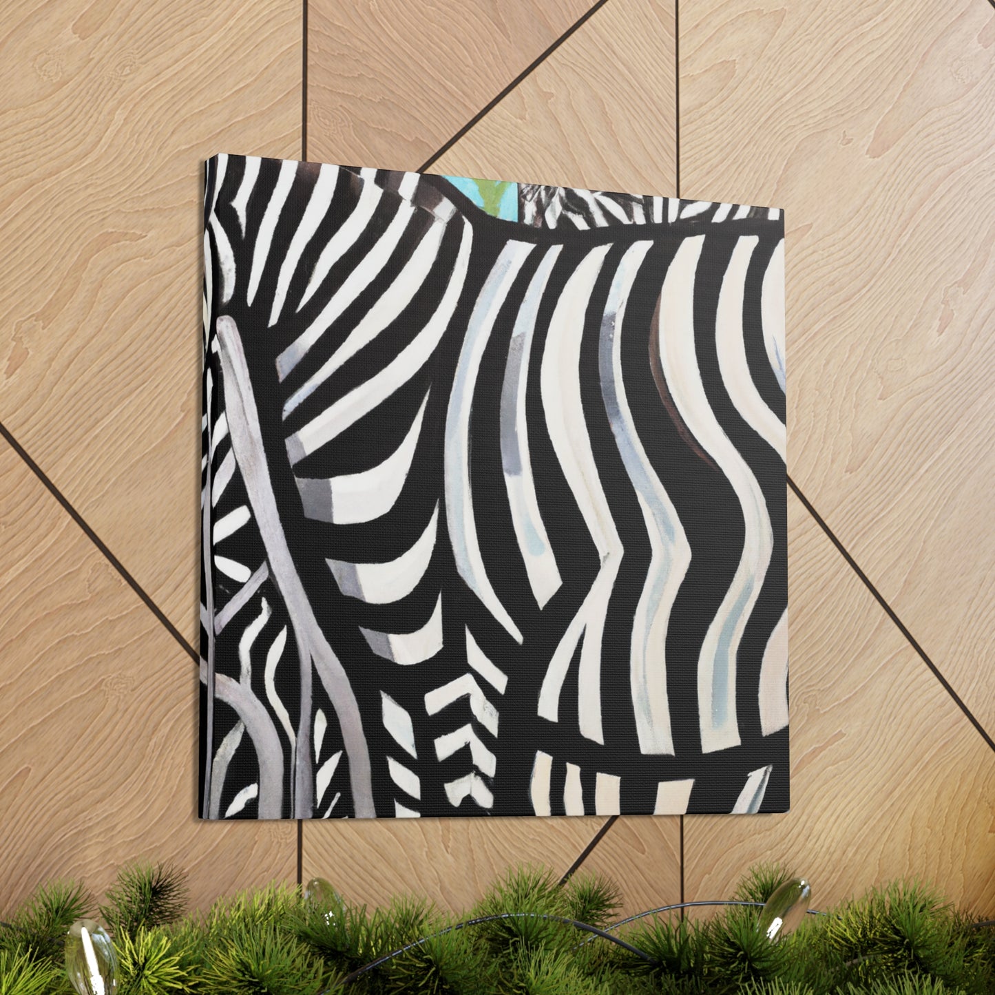 "Zebras Zooming Deco" - Canvas