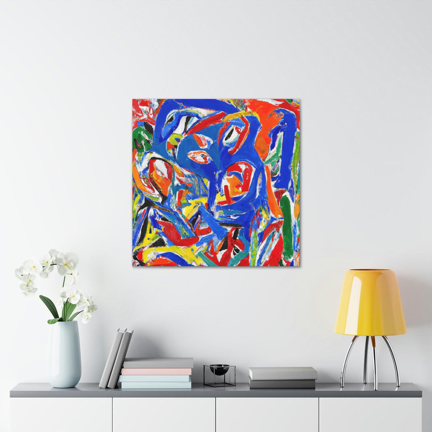 Lovebirds in Embrace - Canvas