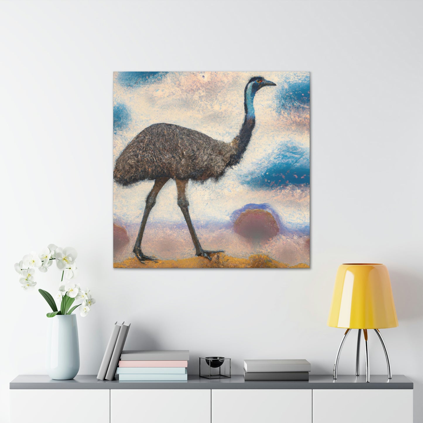 "Emu in Pointillism" - Canvas