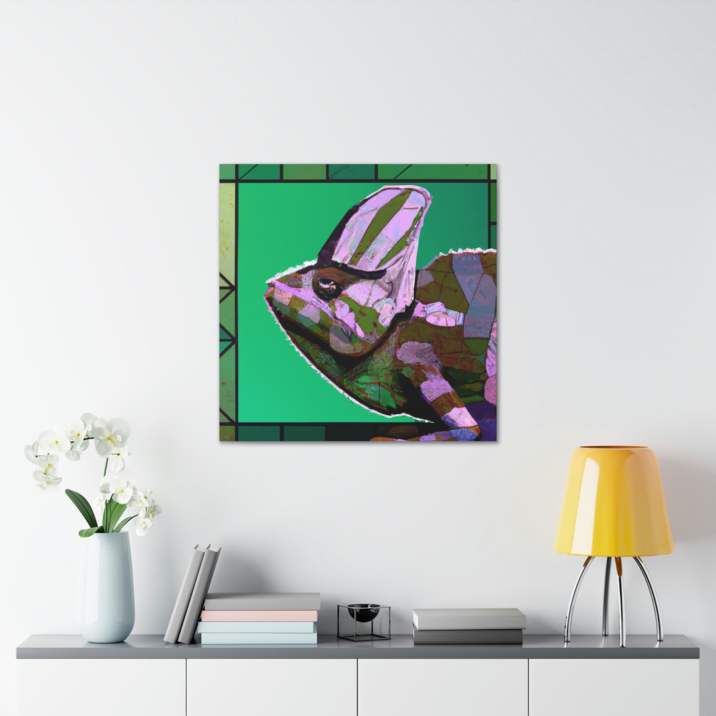 "Chameleon's Lush Veil" - Canvas