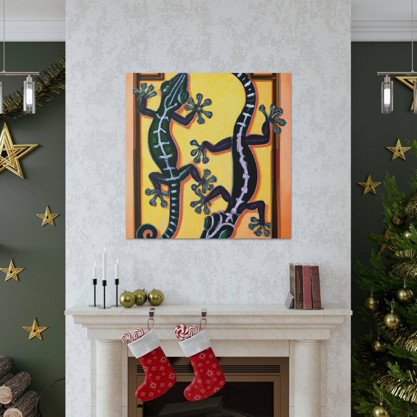 Geckos in Art Deco - Canvas