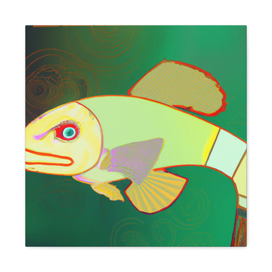 "Glittering Art Deco Killifish" - Canvas