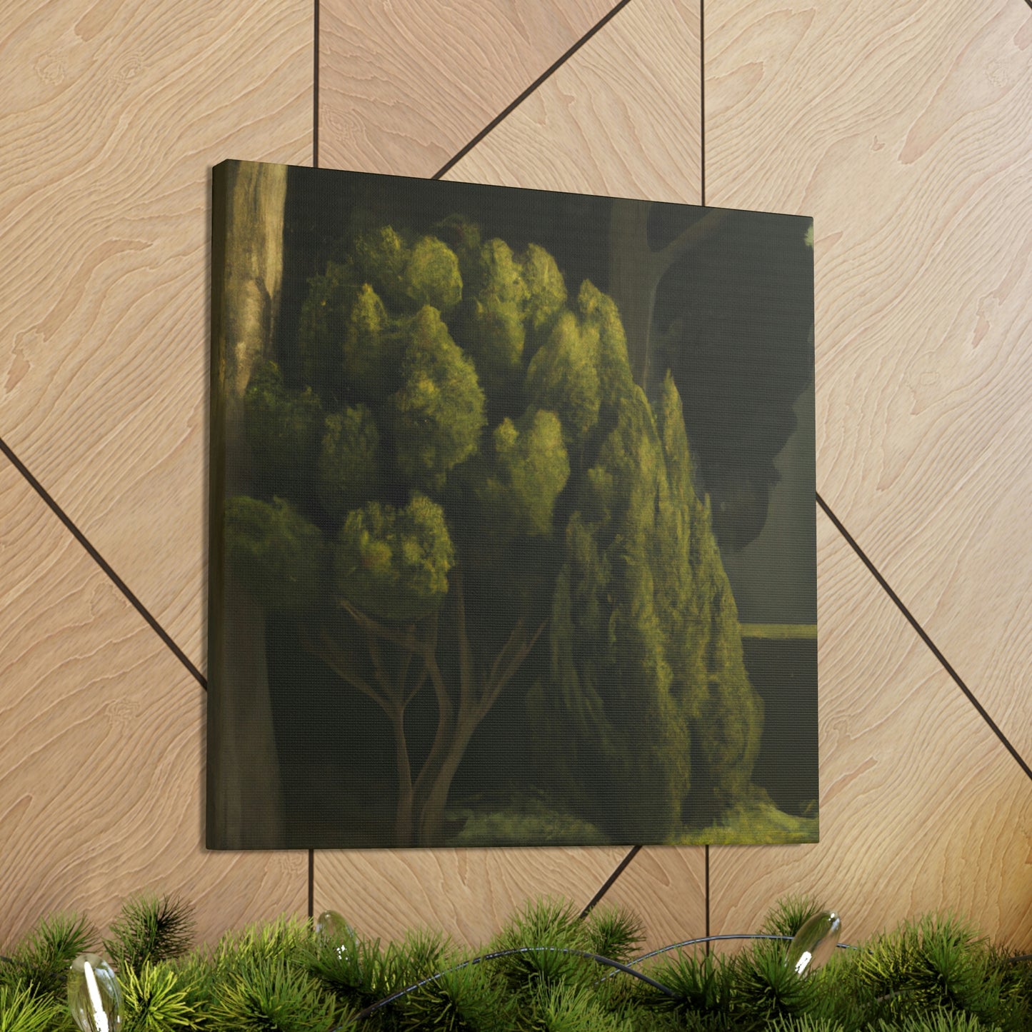 Cypress in Moonlight. - Canvas