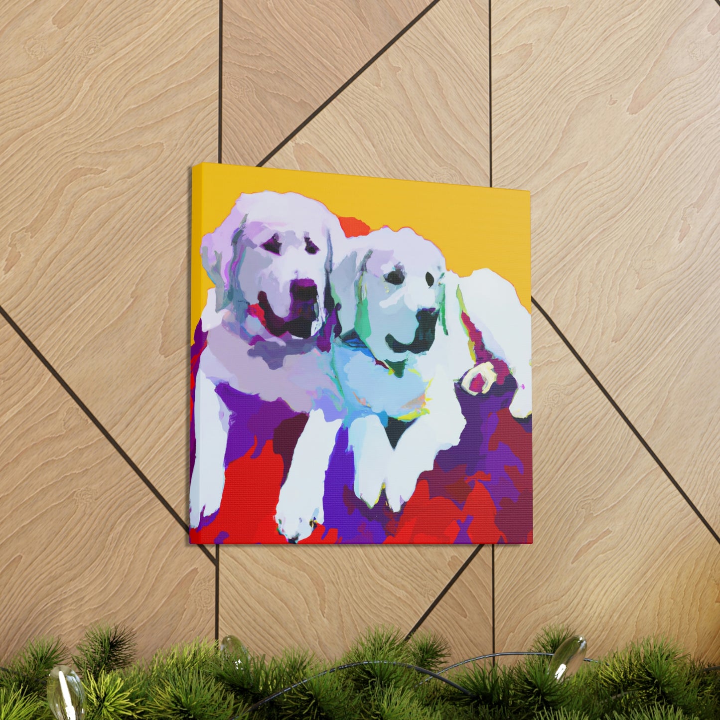 "Great Pyrenees Snowscape" - Canvas