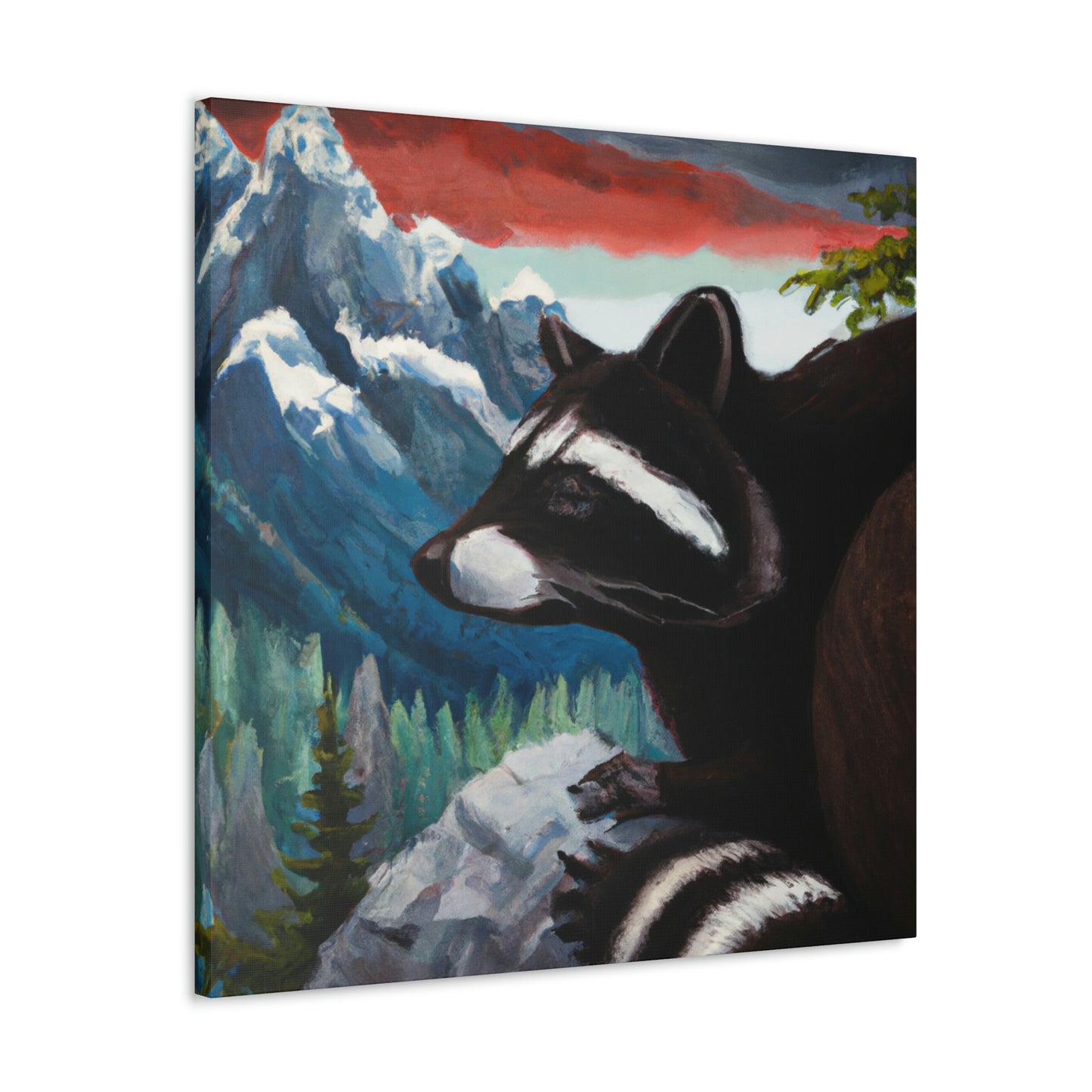 Raccoon in Art Deco. - Canvas