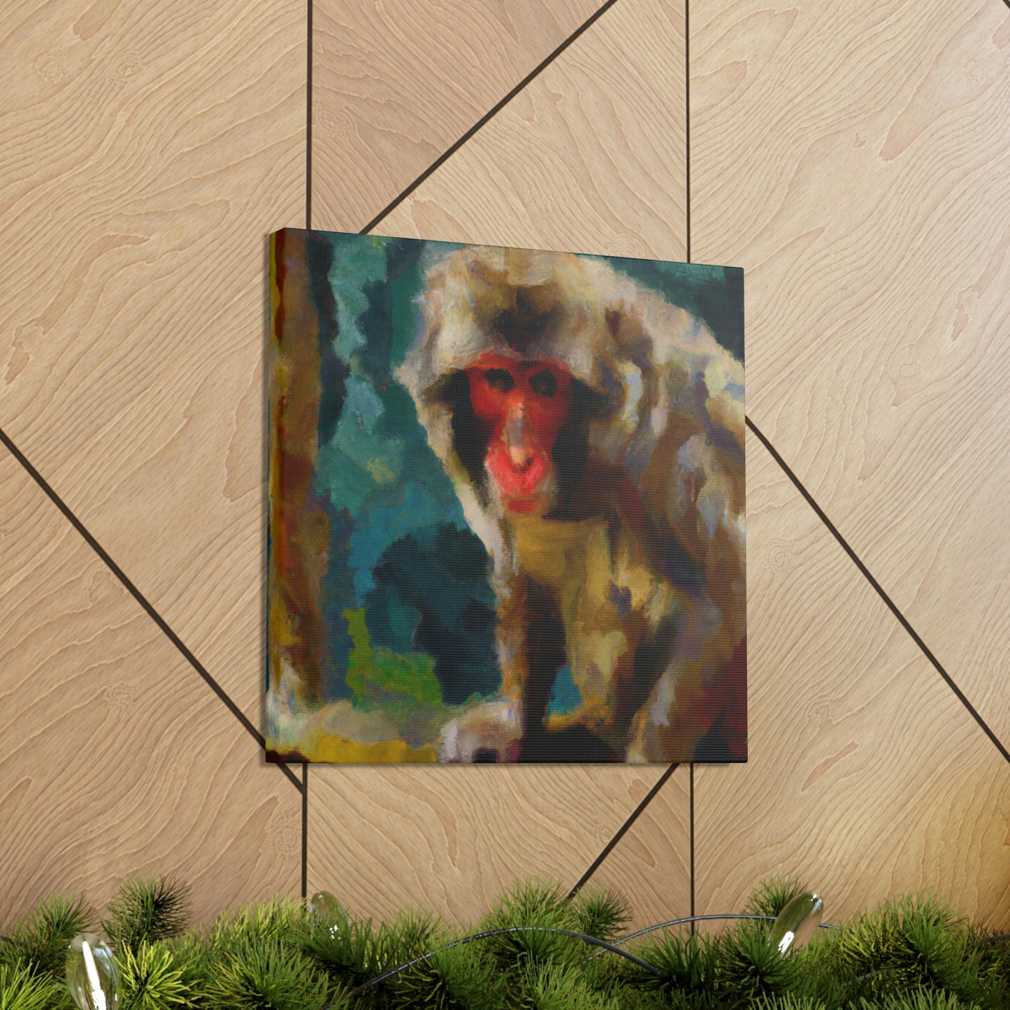 "Macaque in Contemplation" - Canvas