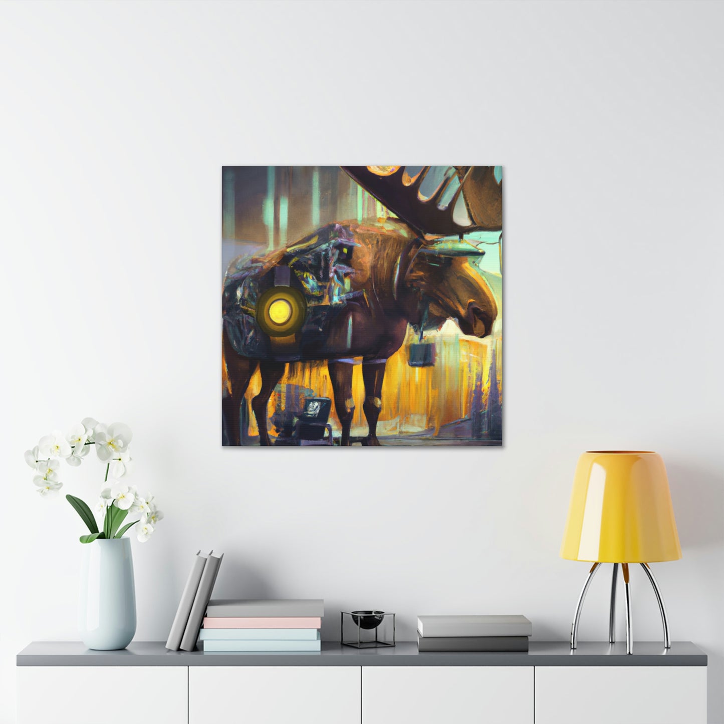 Moose in Steampunk Gear - Canvas