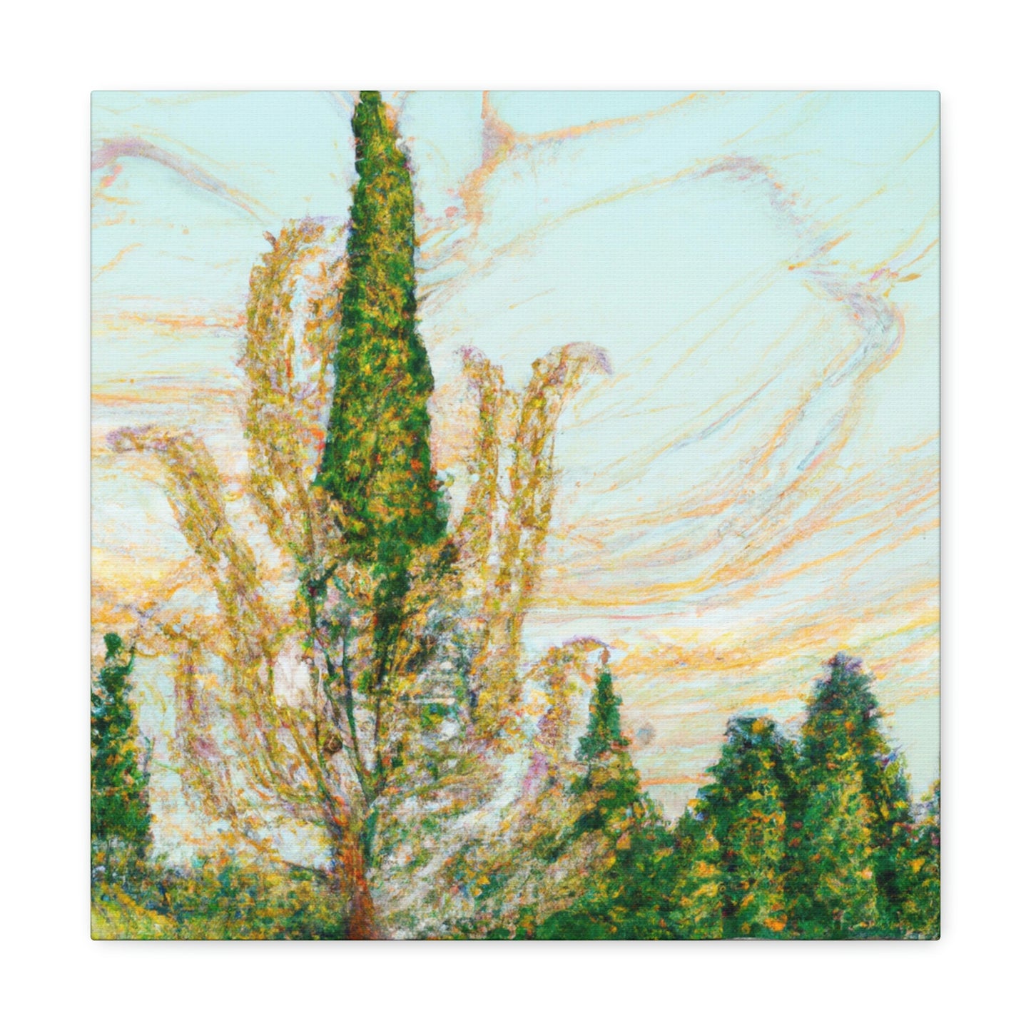 Cypress Tree Reflection - Canvas