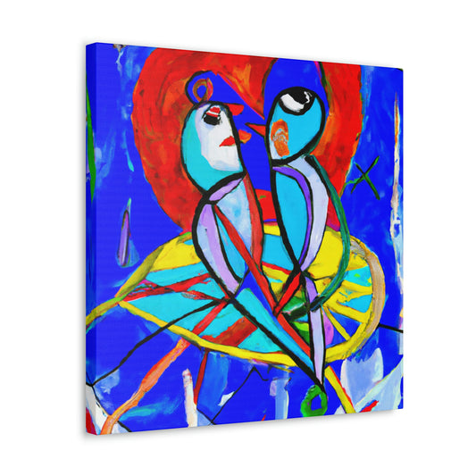 "Lovebirds On A Wire" - Canvas