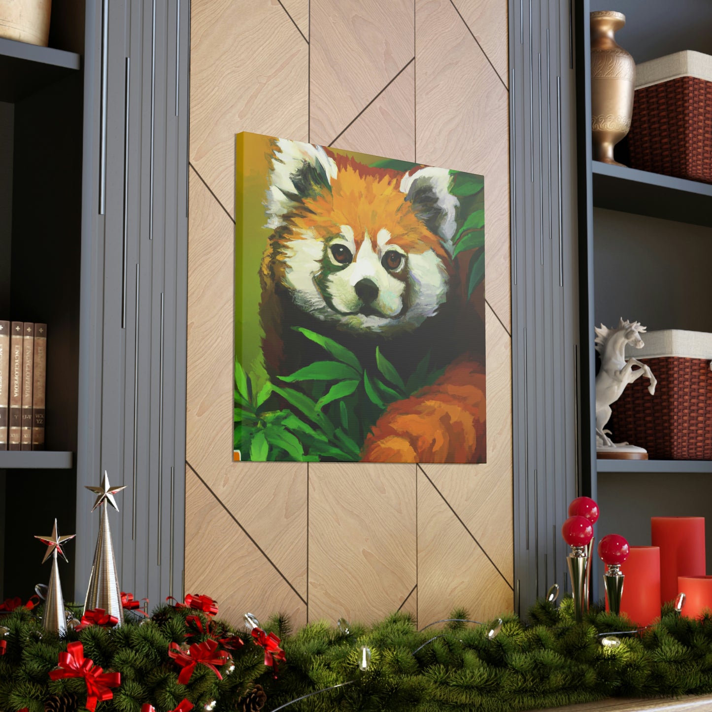 Red Panda in Art Deco - Canvas