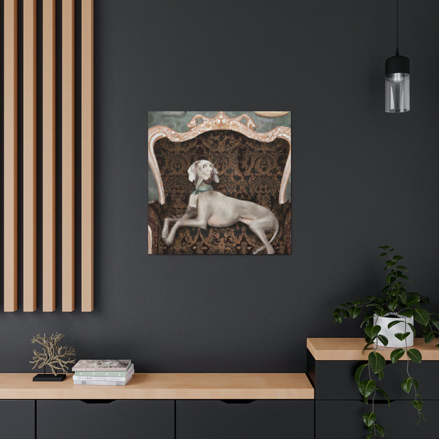 "Weimaraner at Play" - Canvas