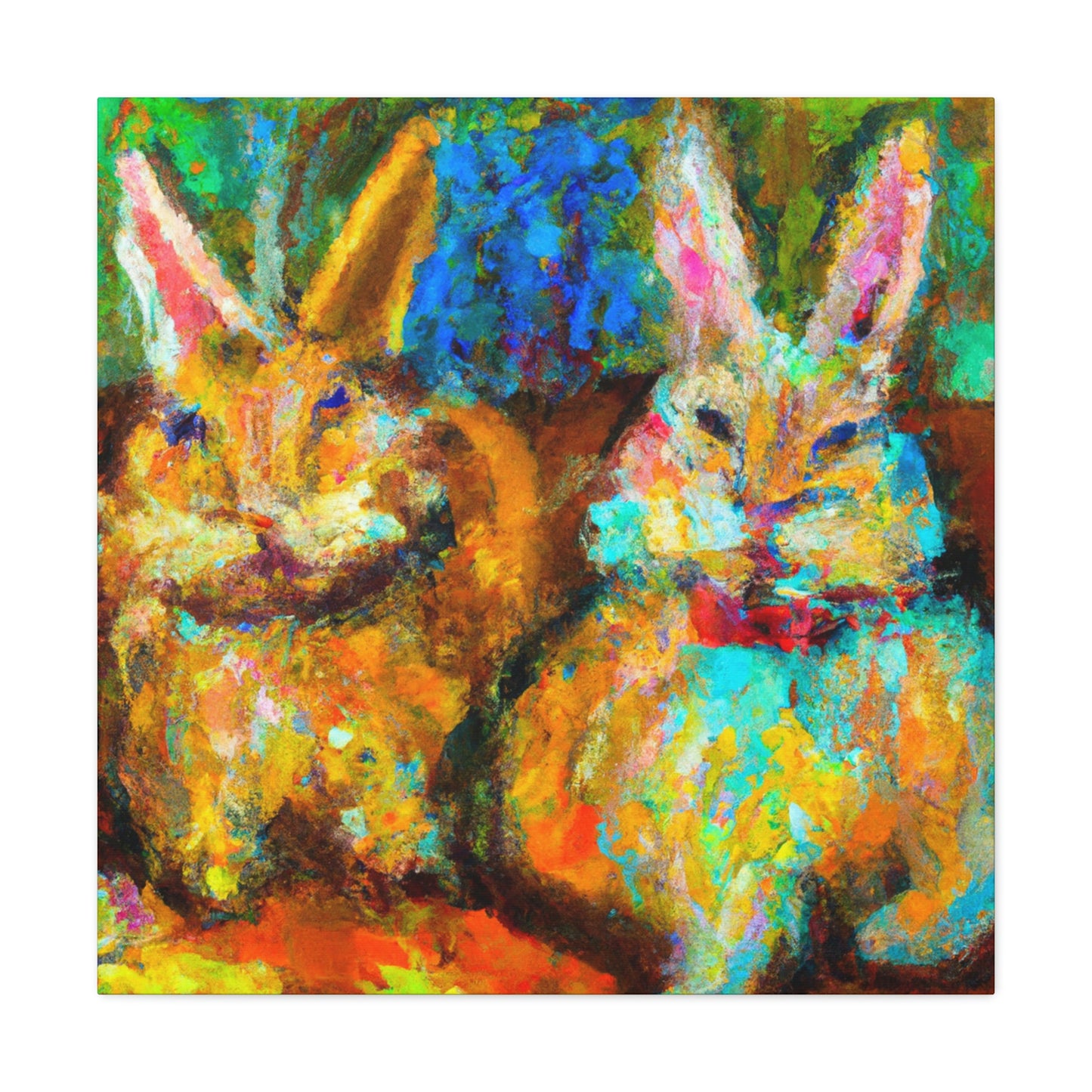 Rabbits in Springtime - Canvas