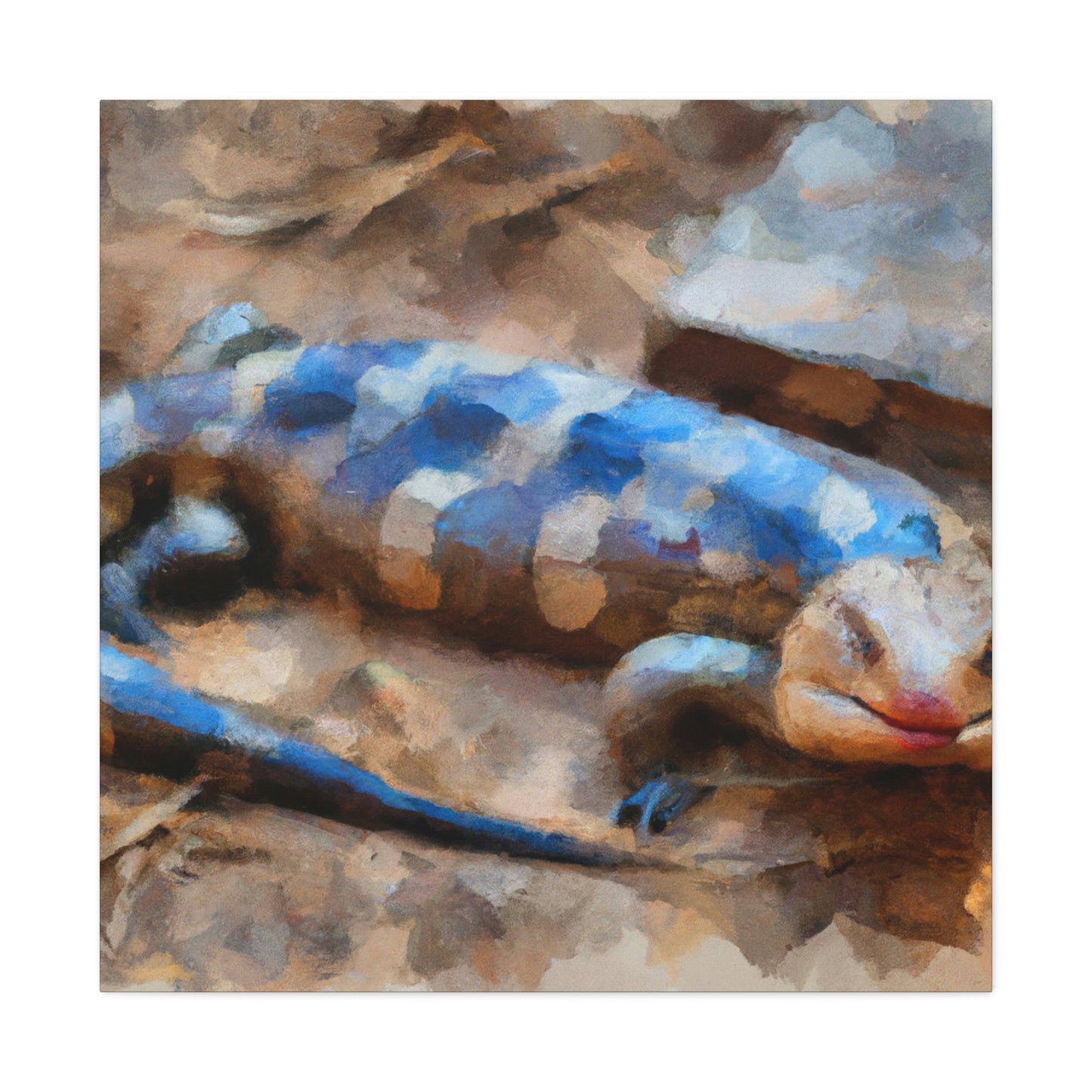 "Blue-Tongued Skink Dreaming" - Canvas