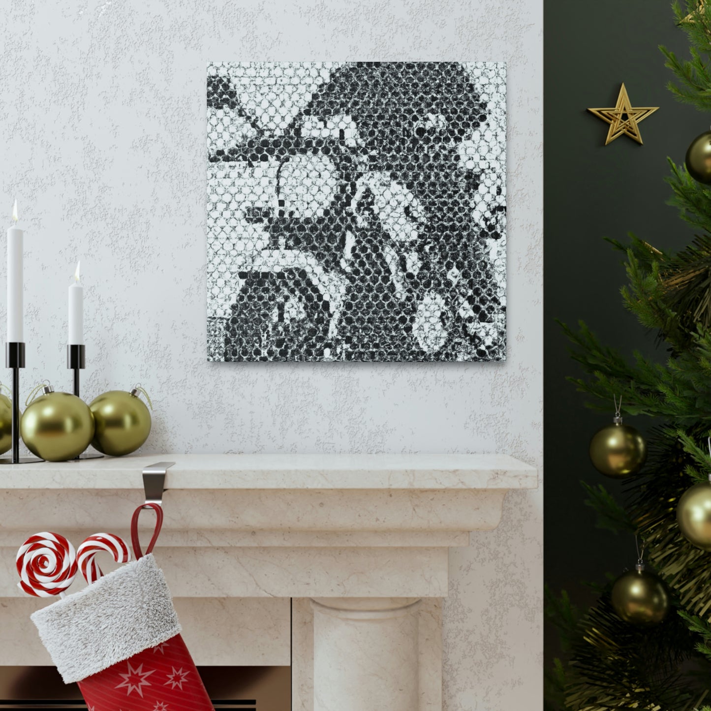 Motorcycles in Pointillism - Canvas