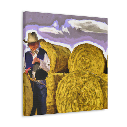 Harvest of Hay Bales - Canvas