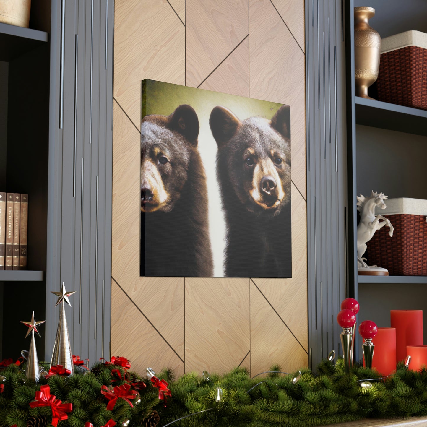 "Black Bears in Nature" - Canvas