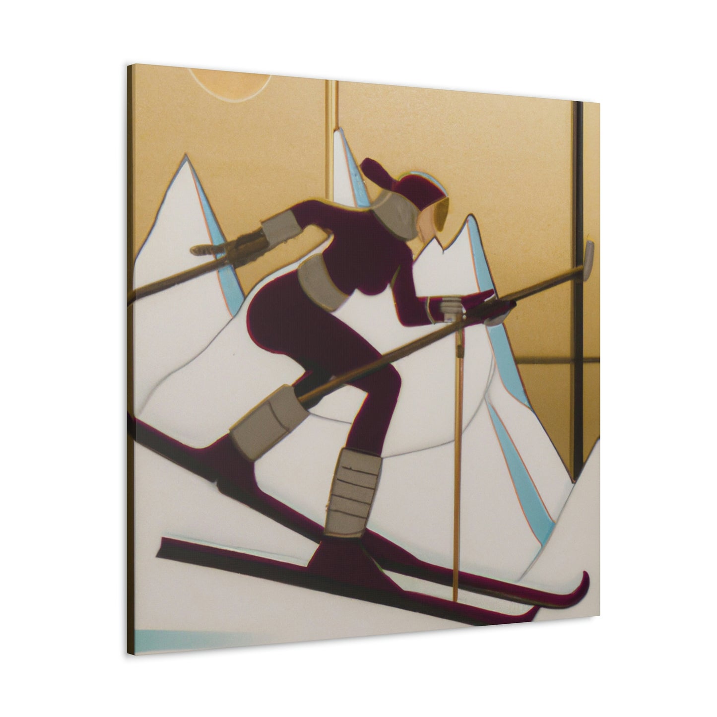 Gleaming Ski Slalom - Canvas