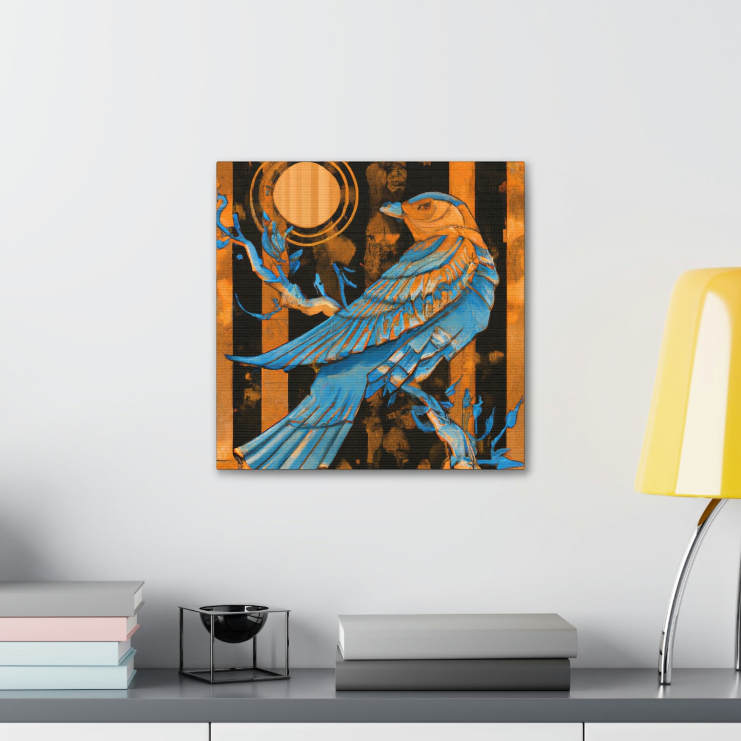 "Bluebird's Art Deco Dream" - Canvas